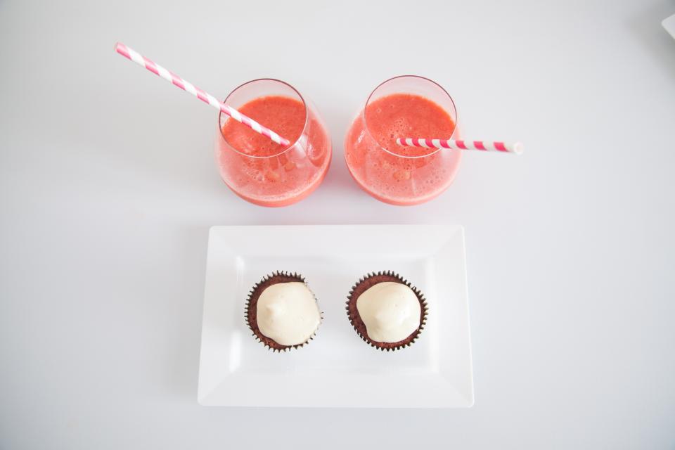 Holiday drinks and cupcakes